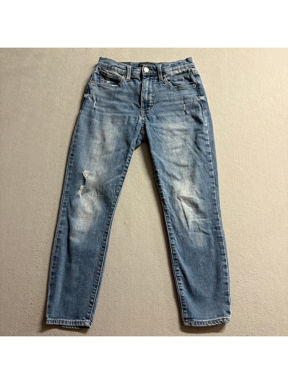 Lucky Brand Bridgette High Rise Crop Jeans Womens Size 2 26 Blue Distressed